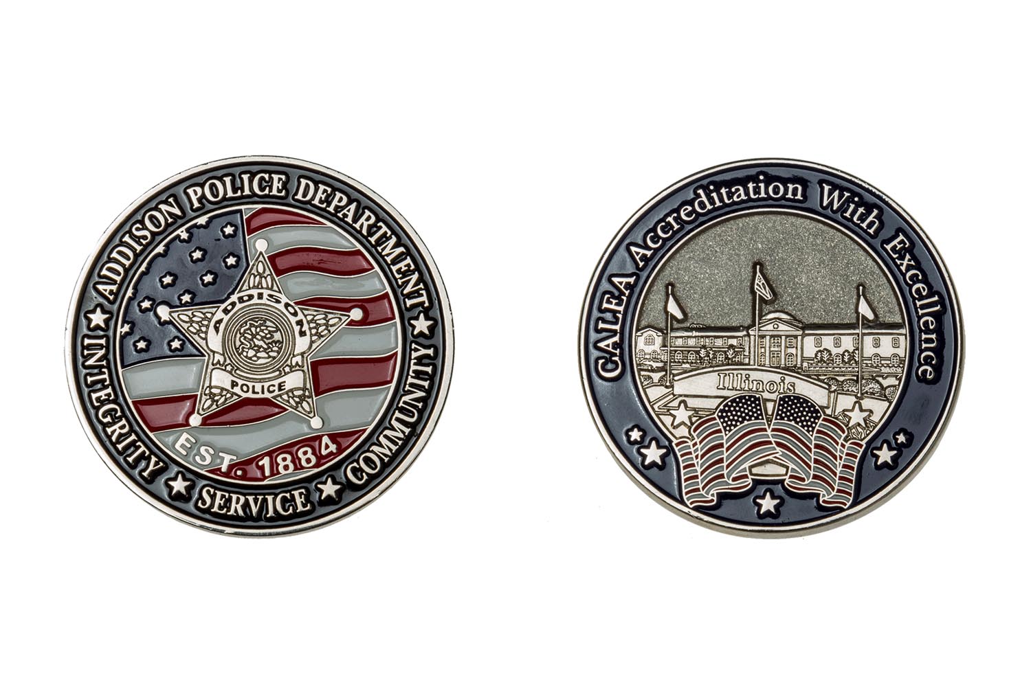 Metal police coins