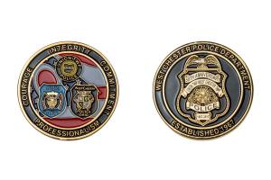 Metal police coins