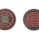 Metal fire department coin