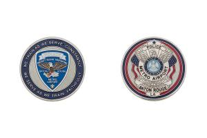 Metal airport police coins