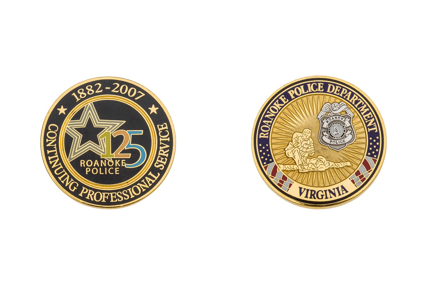 Metal police coins
