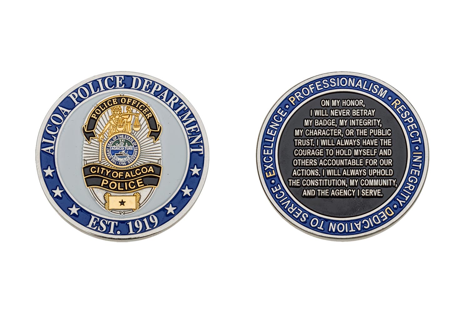 Custom metal police coins