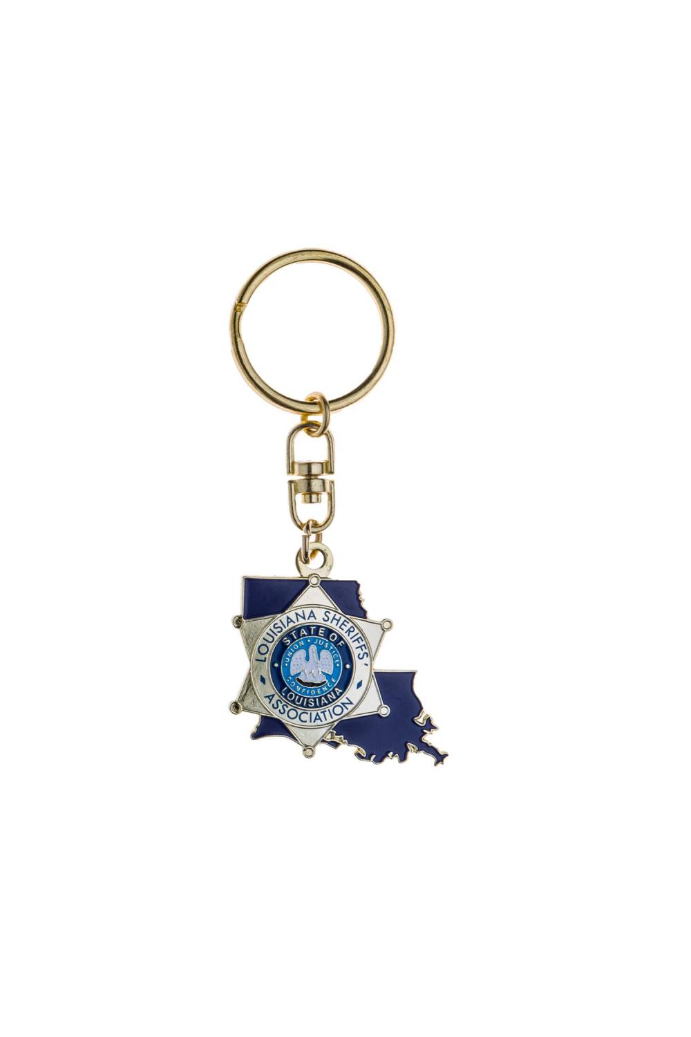 Metal sheriff's badge keychain