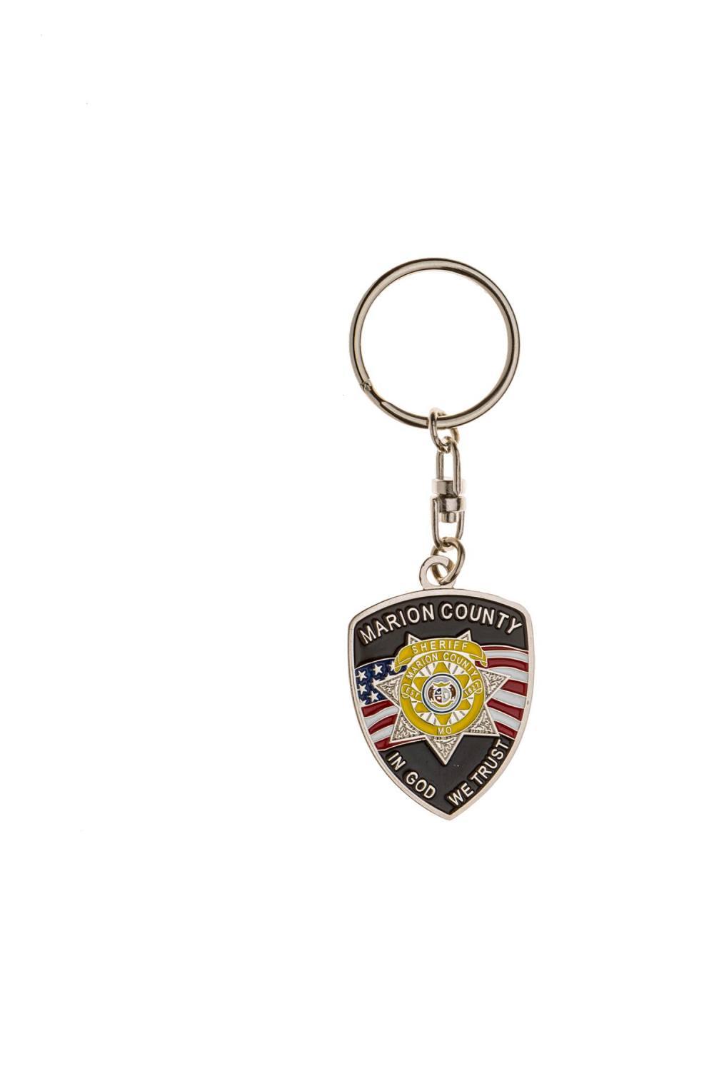 Sheriff's badge metal keychain