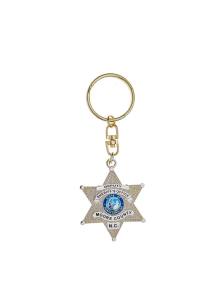 Sheriff's badge metal keychain