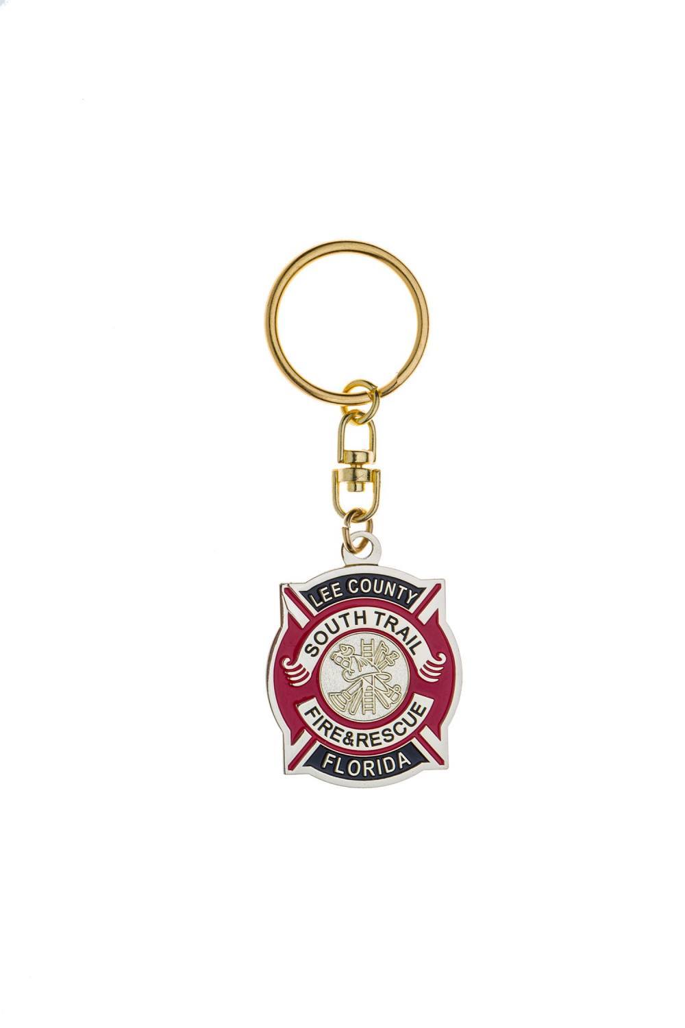 Fire department metal keychain