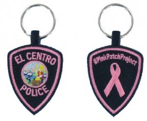 Pink Police Emnbroidered Key Fob