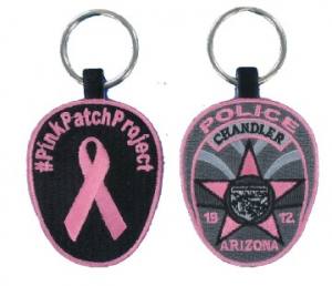 Pink Police Embroidered Key Fob