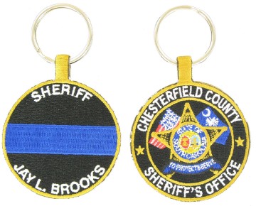Police embroidered key fob